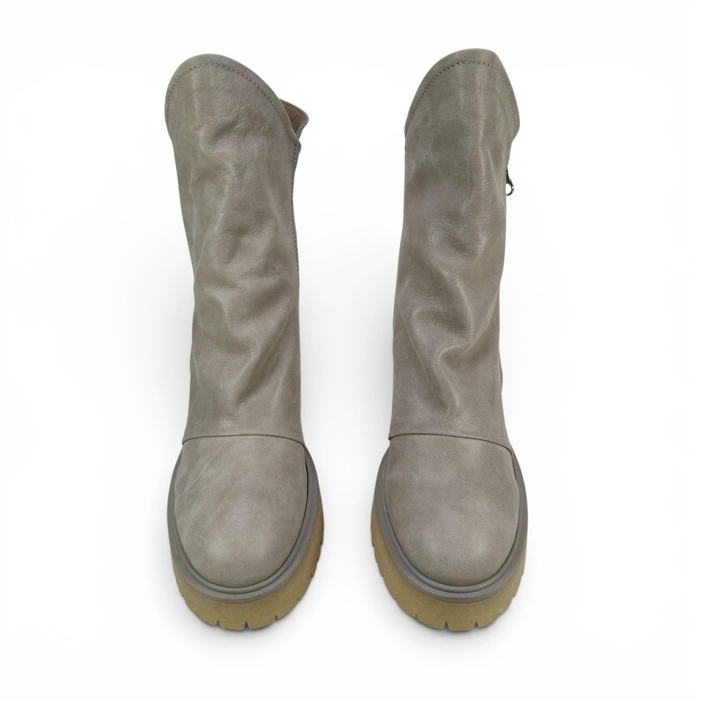 Free People Jack Zip Boot Womens‎ 8 Grey Leather Ankle Lug Sole EU 38 View 6